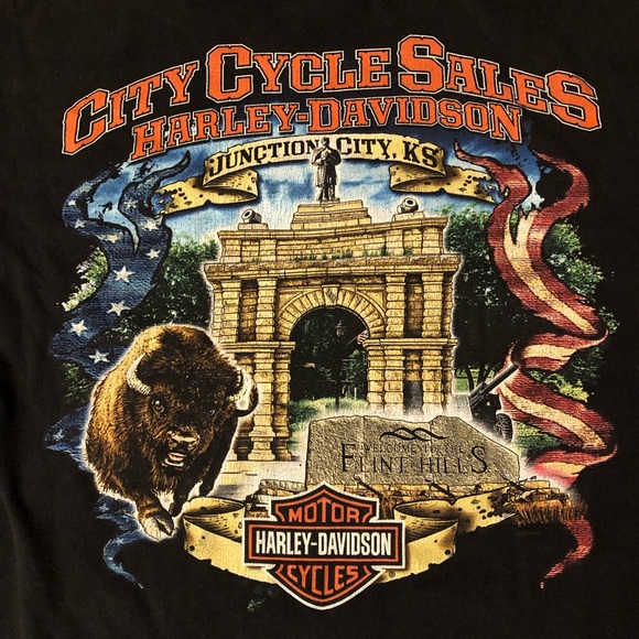 Harley Davidson City Cycle Sales Junction City Kansas Shirt XL - Picture 2 of 7